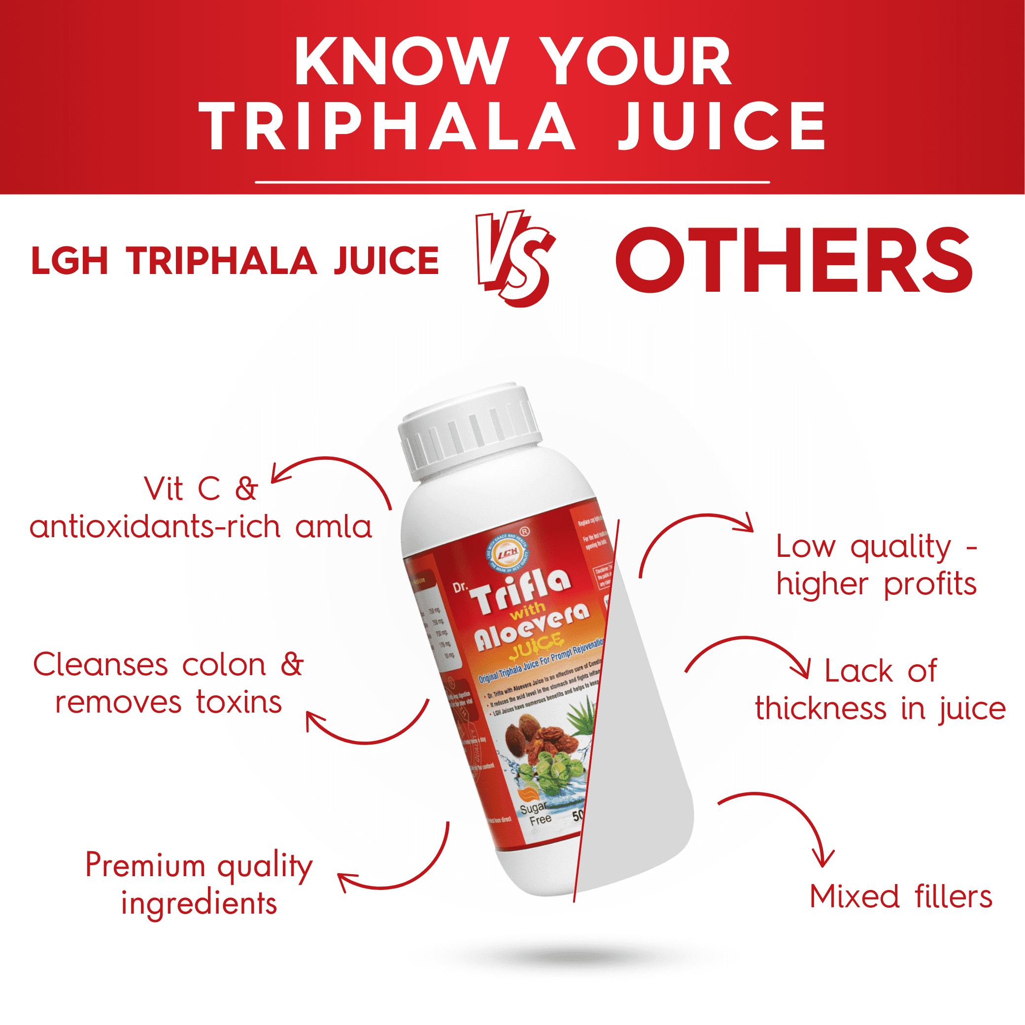 LGH Trifla With Aloevera Juice, 500ml, Gut Cleanse - Image 6