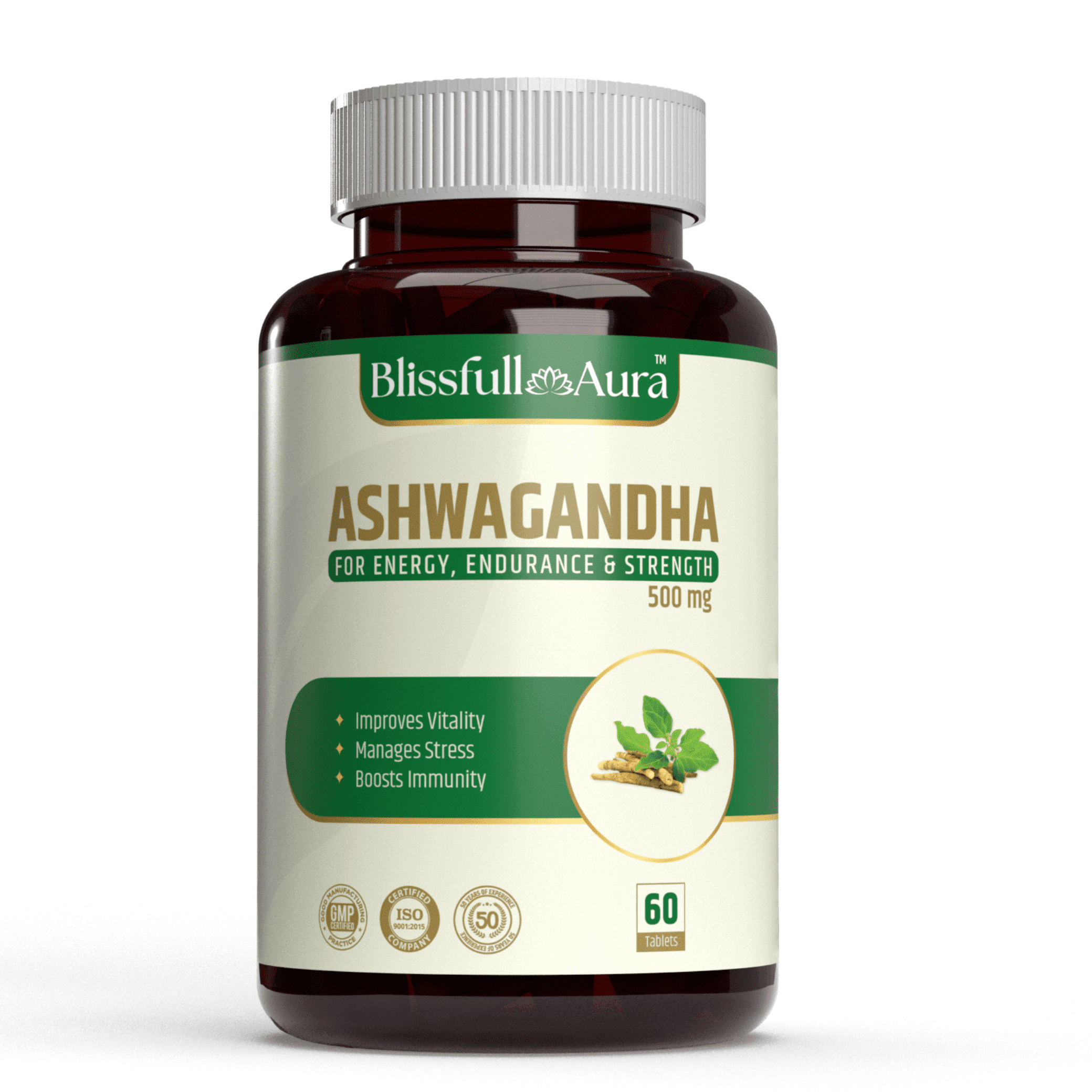 Ashwagandha Tablets for Men, Ashwagandha Supplement, 500 MG, 100% Natural and Organic, 60 Tablets - Image 5