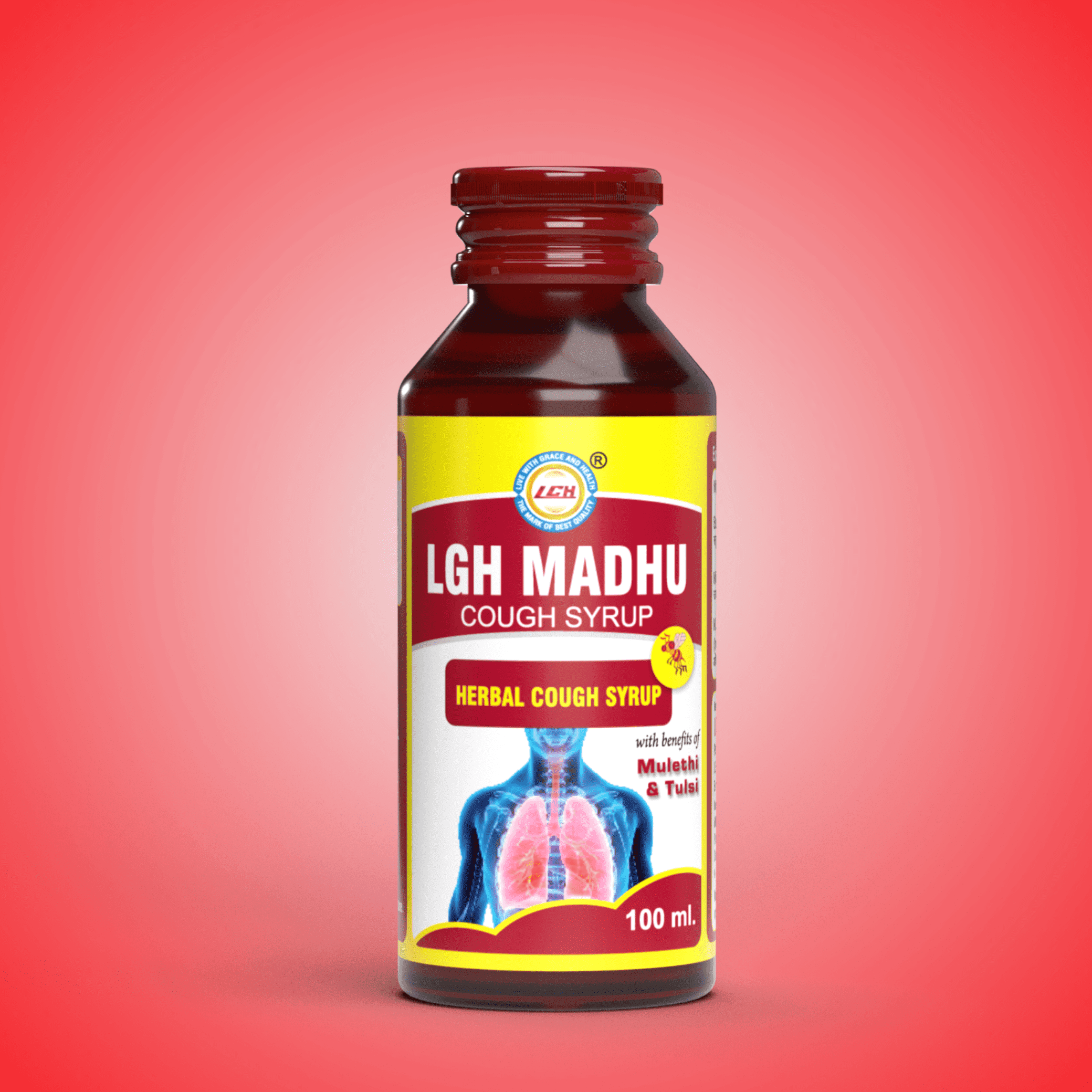 LGH Madhu Cough Syrup, Ayurvedic Cough Syrup for Throat Comfort, 100ML