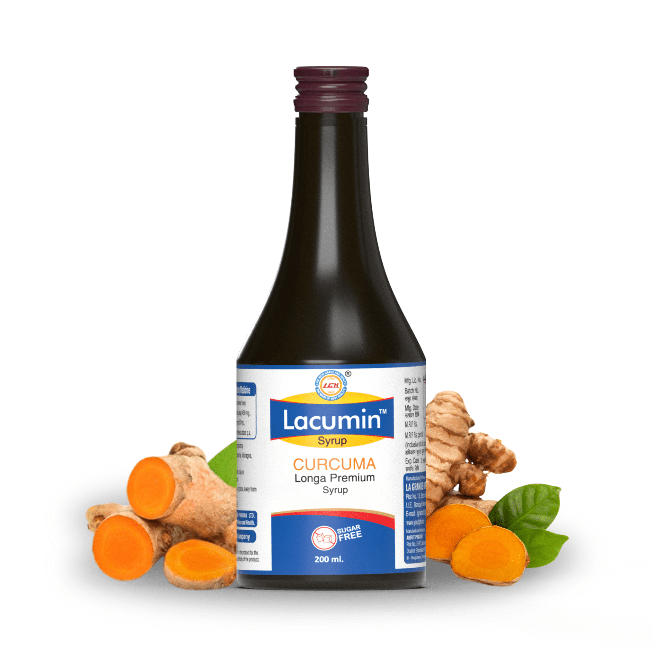 LGH Lacumin Syrup 200ml, Curcumin Syrup, Haldi, Ayurvedic Joint Care Supplement, Supports Clean Skin & Inflammation Balance, Sugar Free, 200ml - Image 5